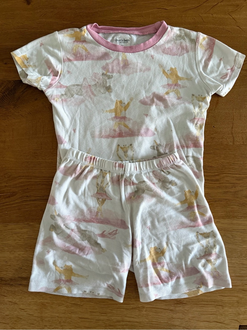 Burt's Bees Kids Pink & White Ballerina Pajamas - 6 Years